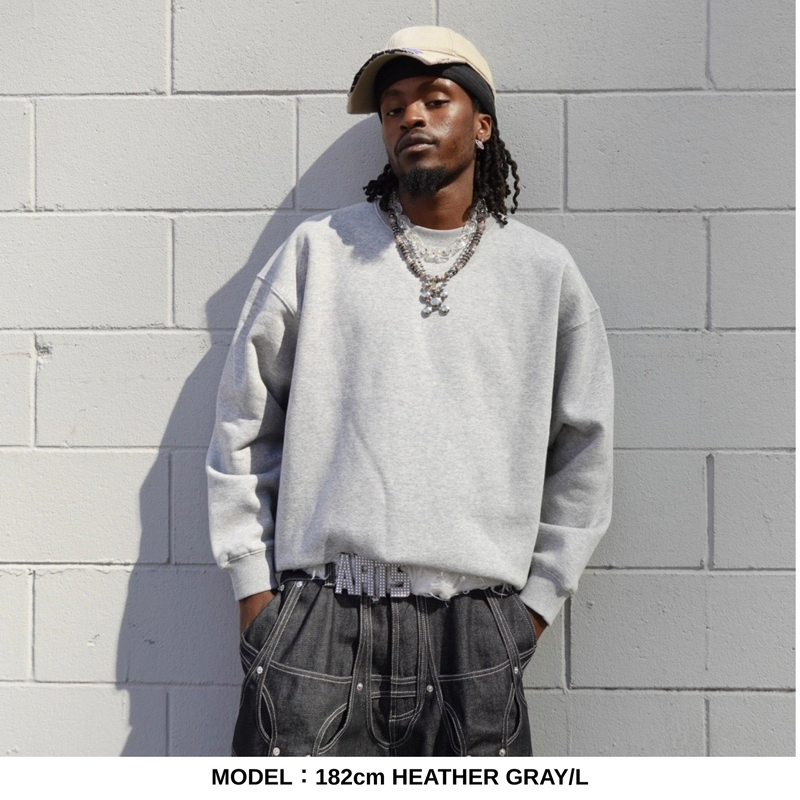 WRAP UP ショート丈 SHORT CREW SWEAT / 裏起毛 Brushing fabric 10.0