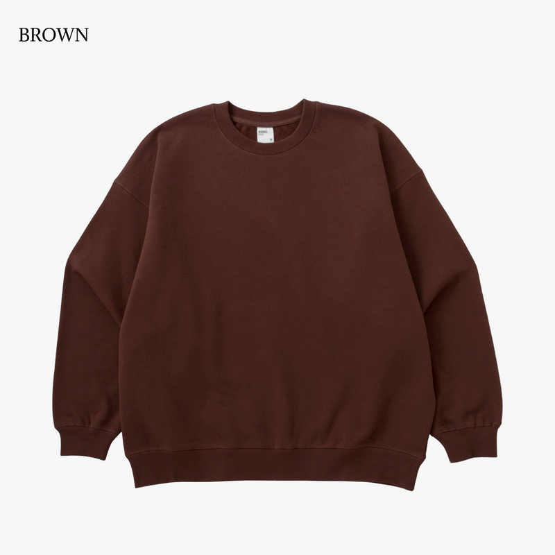WRAP UP CREW SWEAT / USAコットン裏起毛 Brushing fabric 13.5oz – MUHAKU