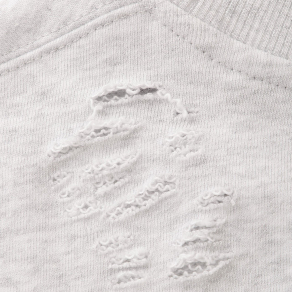 COMPACT FIT DAMAGED SHORT ショート丈 CREW SWEAT/裏パイル FRENCH 